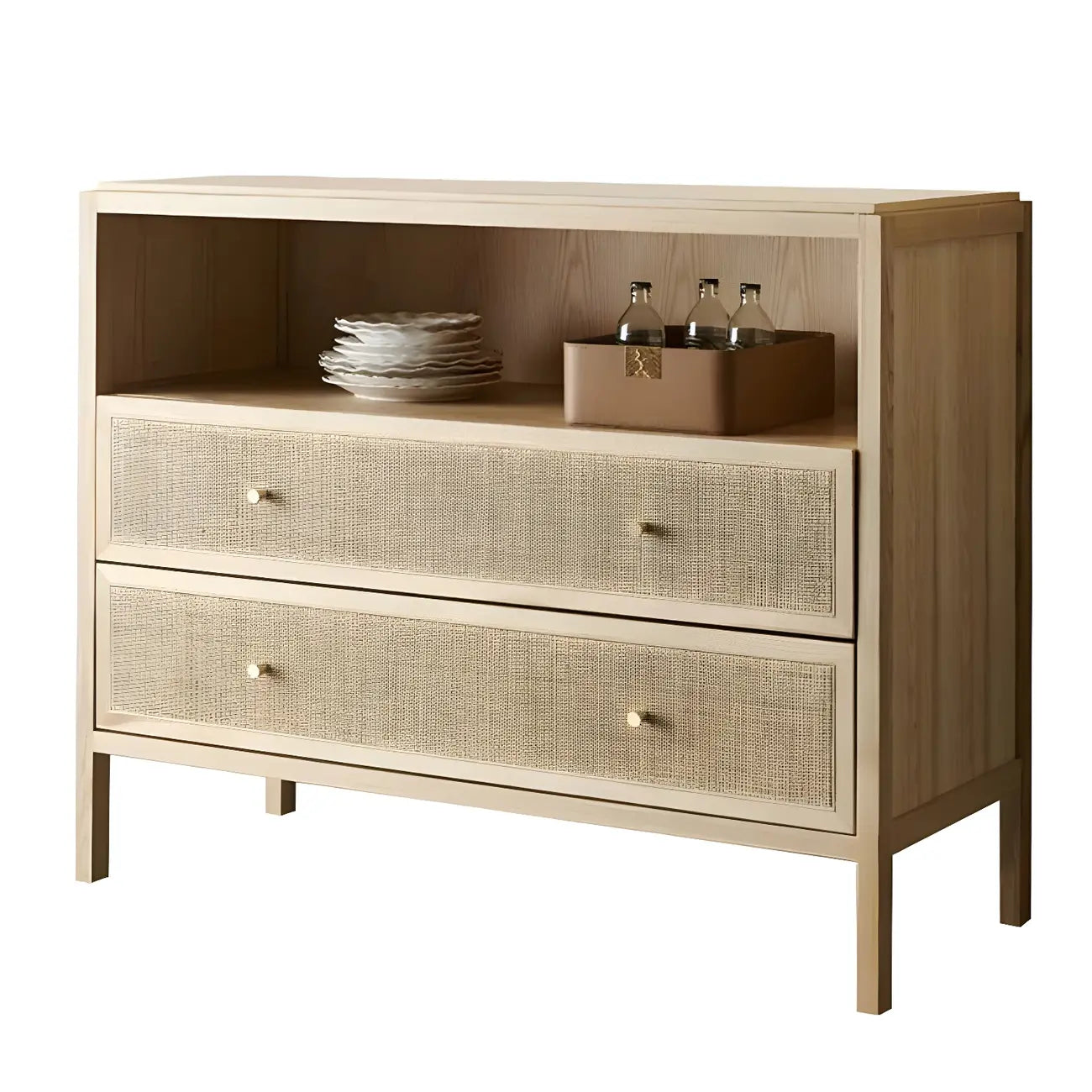 Tropical Natural Wooden Bachelor Chests with Drawers