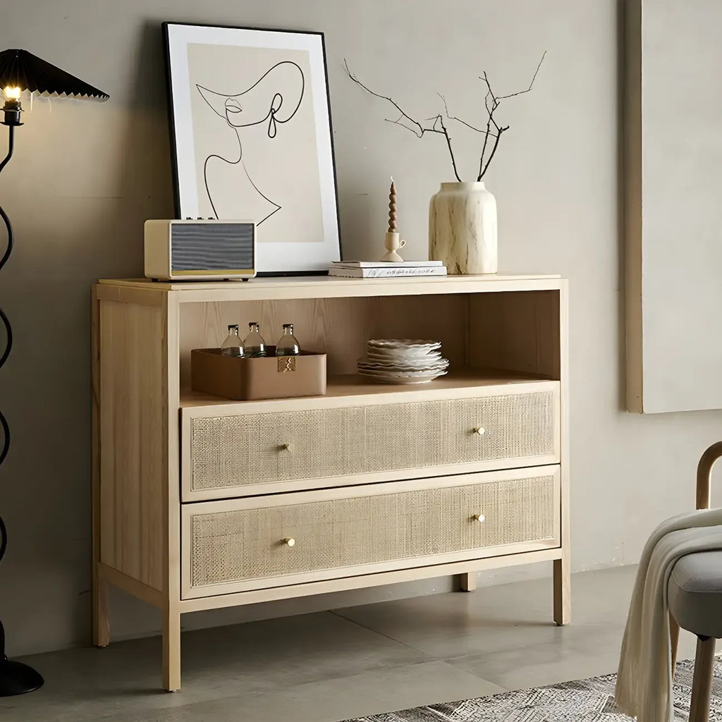 Tropical Natural Wooden Bachelor Chests with Drawers