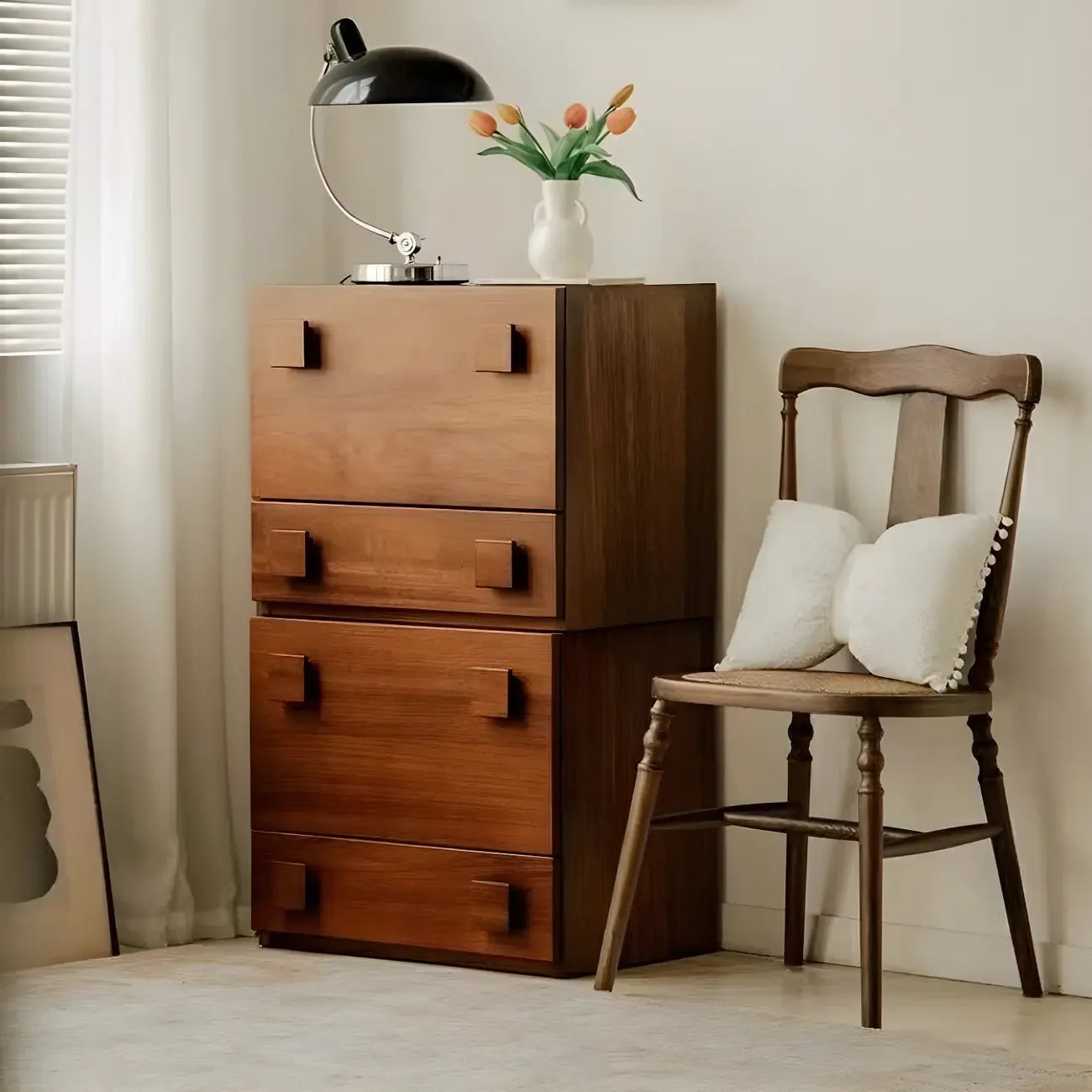 Minimalist Brown Wooden Dressers & Chests with Drawers