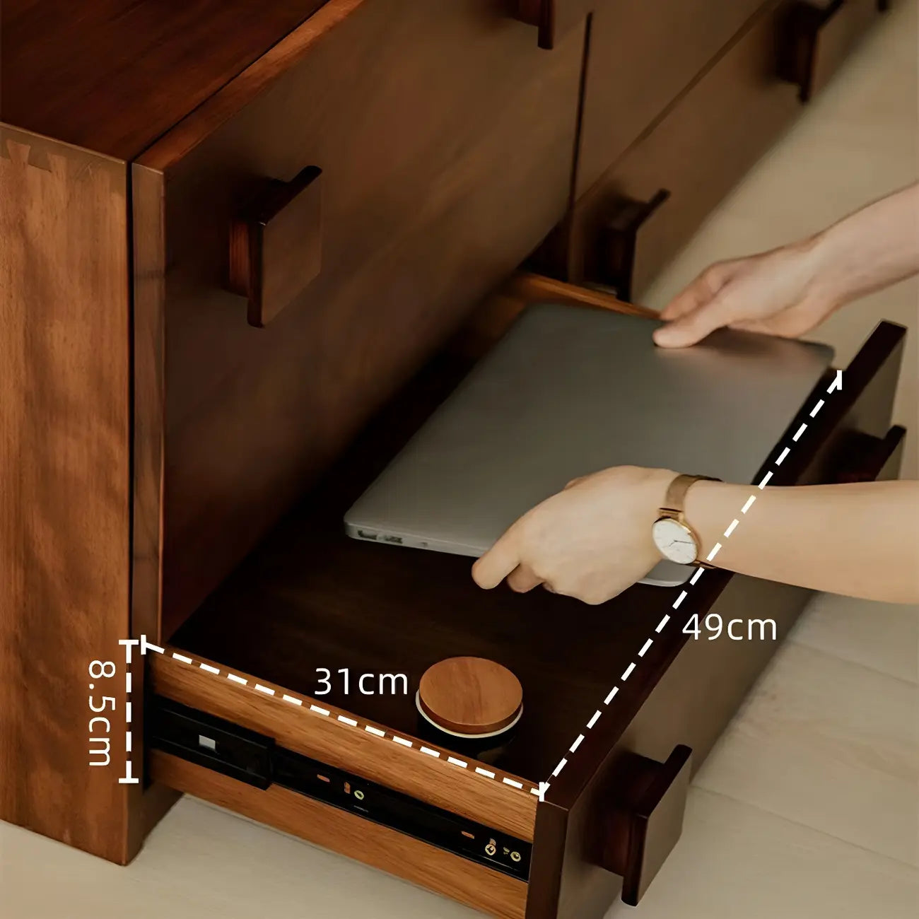 Minimalist Brown Wooden Dressers & Chests with Drawers