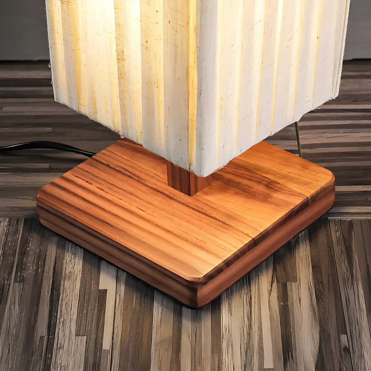 Modern Column Wood 3-Color LED Floor Lamp for Living Room