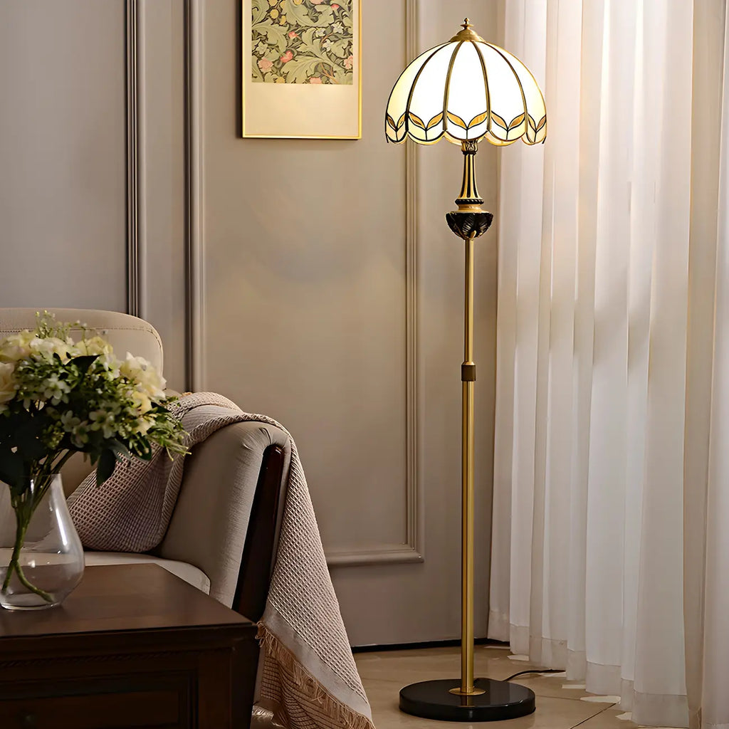 67 Vintage Brass LED Floor Lamp with Adjustable Height