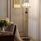 67 Vintage Brass LED Floor Lamp with Adjustable Height