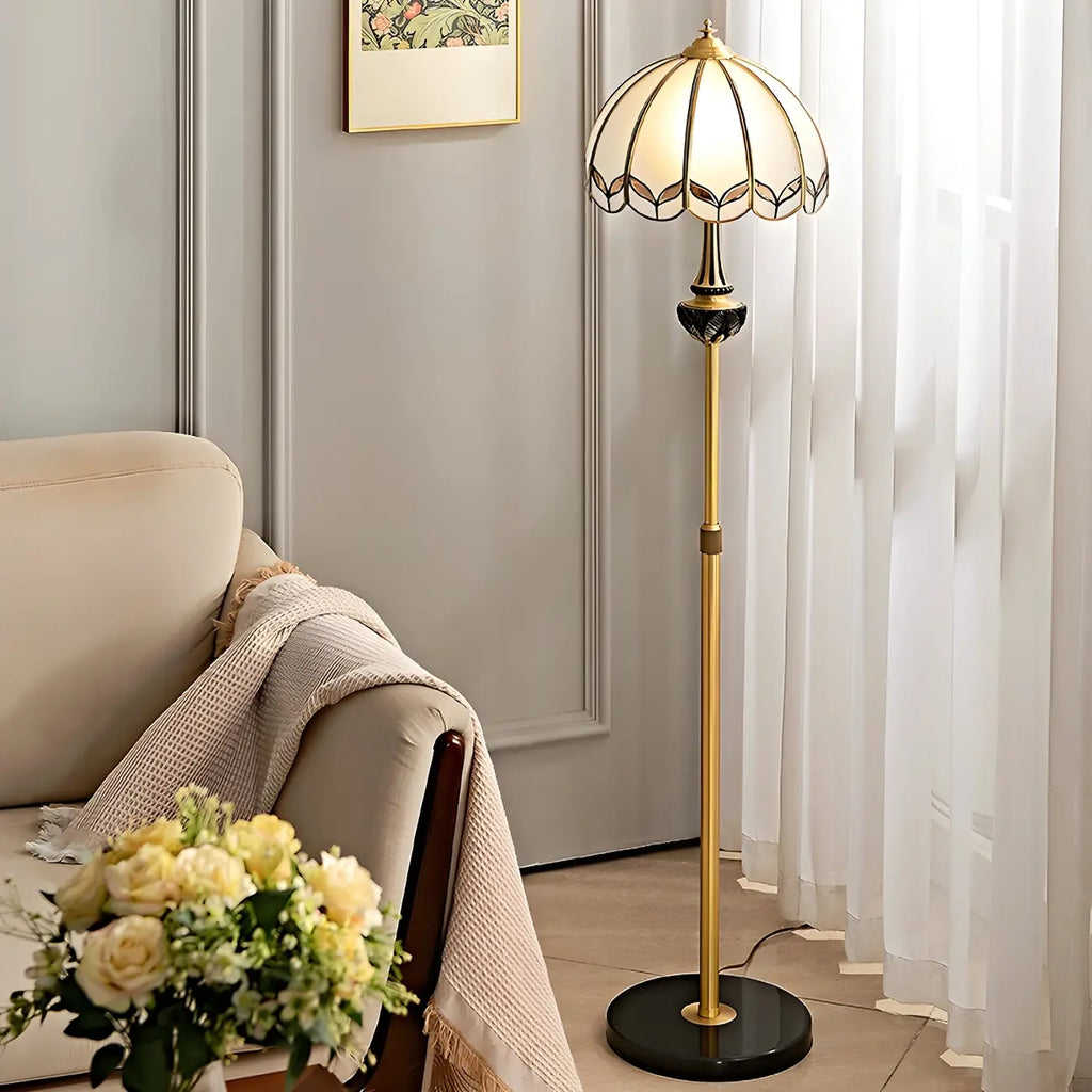 67 Vintage Brass LED Floor Lamp with Adjustable Height