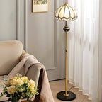 67 Vintage Brass LED Floor Lamp with Adjustable Height