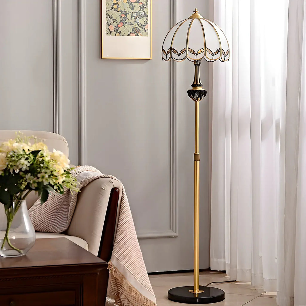 67 Vintage Brass LED Floor Lamp with Adjustable Height