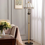 67 Vintage Brass LED Floor Lamp with Adjustable Height