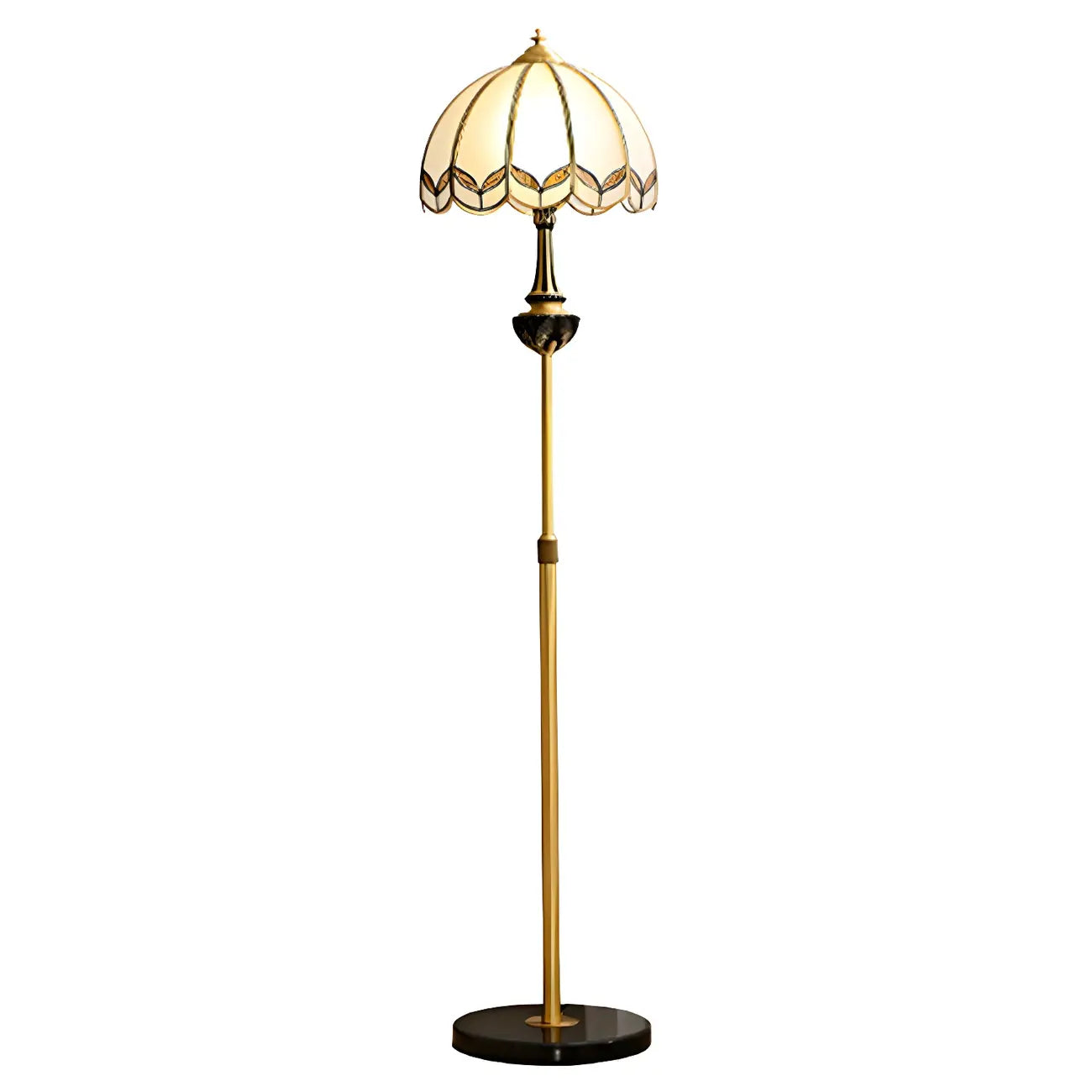 67 Vintage Brass LED Floor Lamp with Adjustable Height