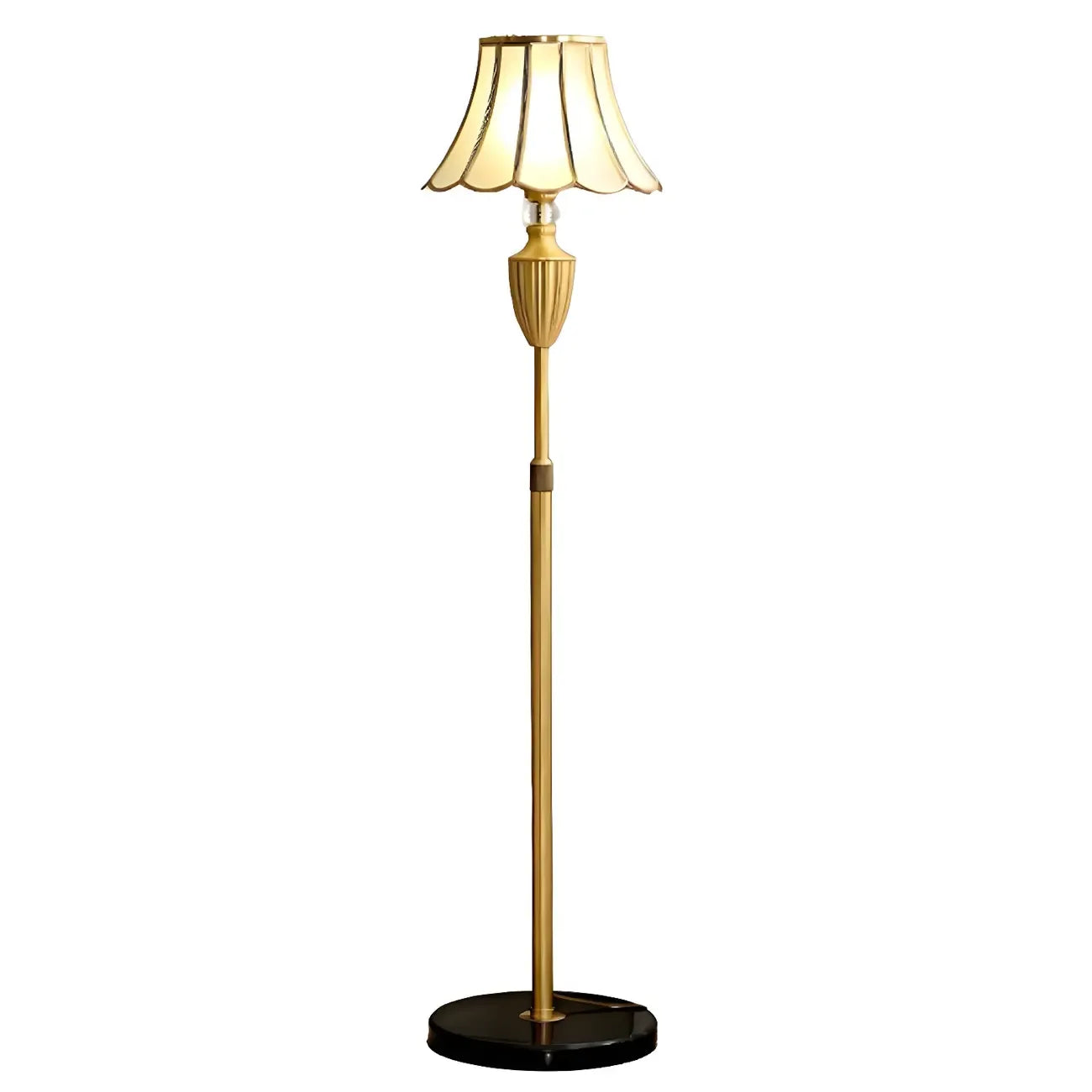 67 Vintage Brass LED Floor Lamp with Adjustable Height