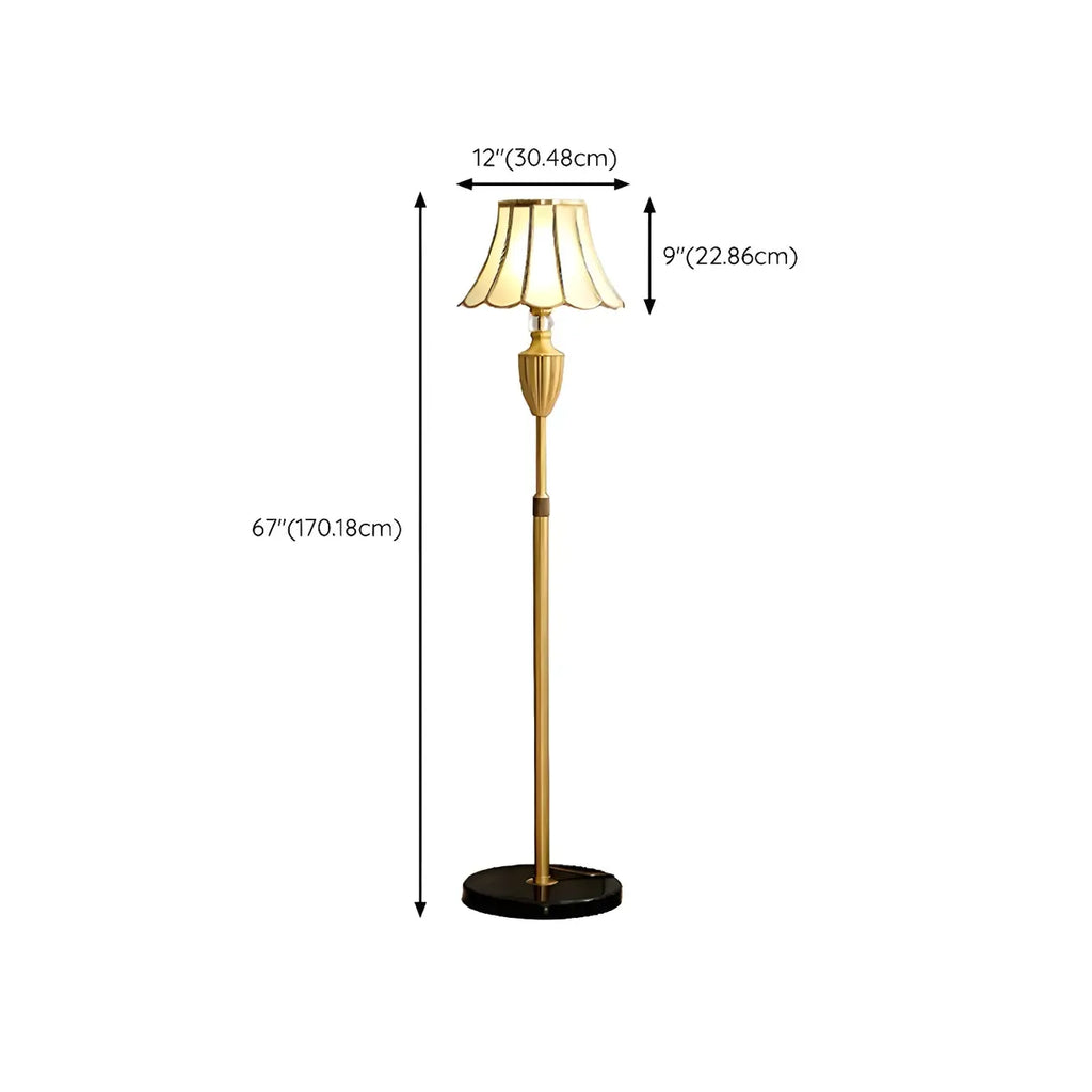 67 Vintage Brass LED Floor Lamp with Adjustable Height