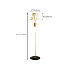 67 Vintage Brass LED Floor Lamp with Adjustable Height