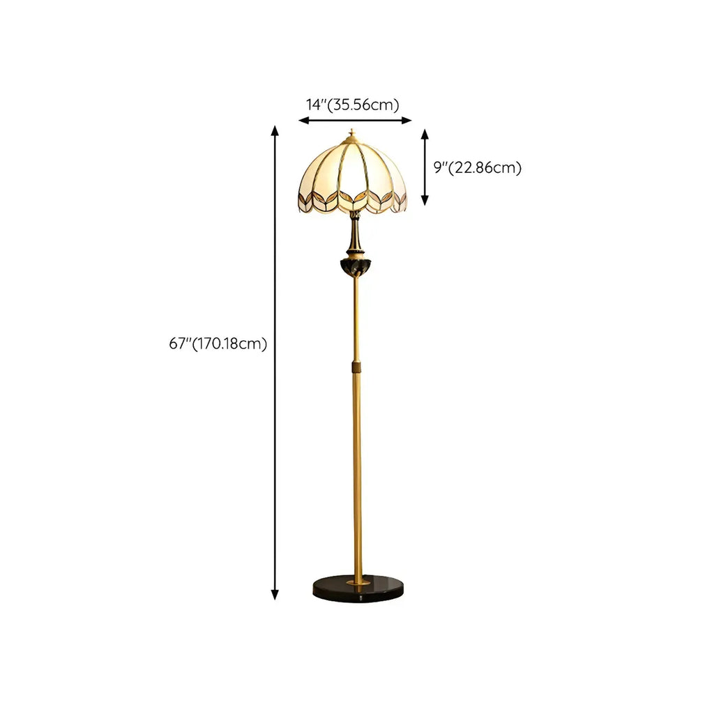 67 Vintage Brass LED Floor Lamp with Adjustable Height