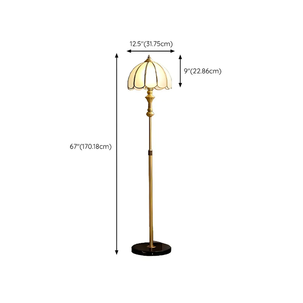 67 Vintage Brass LED Floor Lamp with Adjustable Height