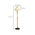 67 Vintage Brass LED Floor Lamp with Adjustable Height