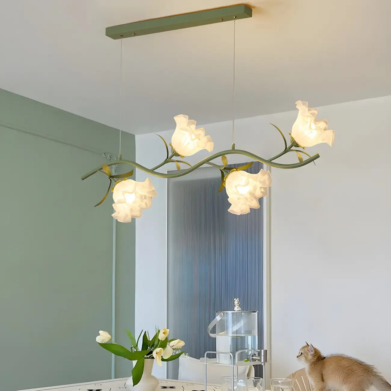 Elegant Modern Flower-Shaped Island Pendant Light for Kitchen