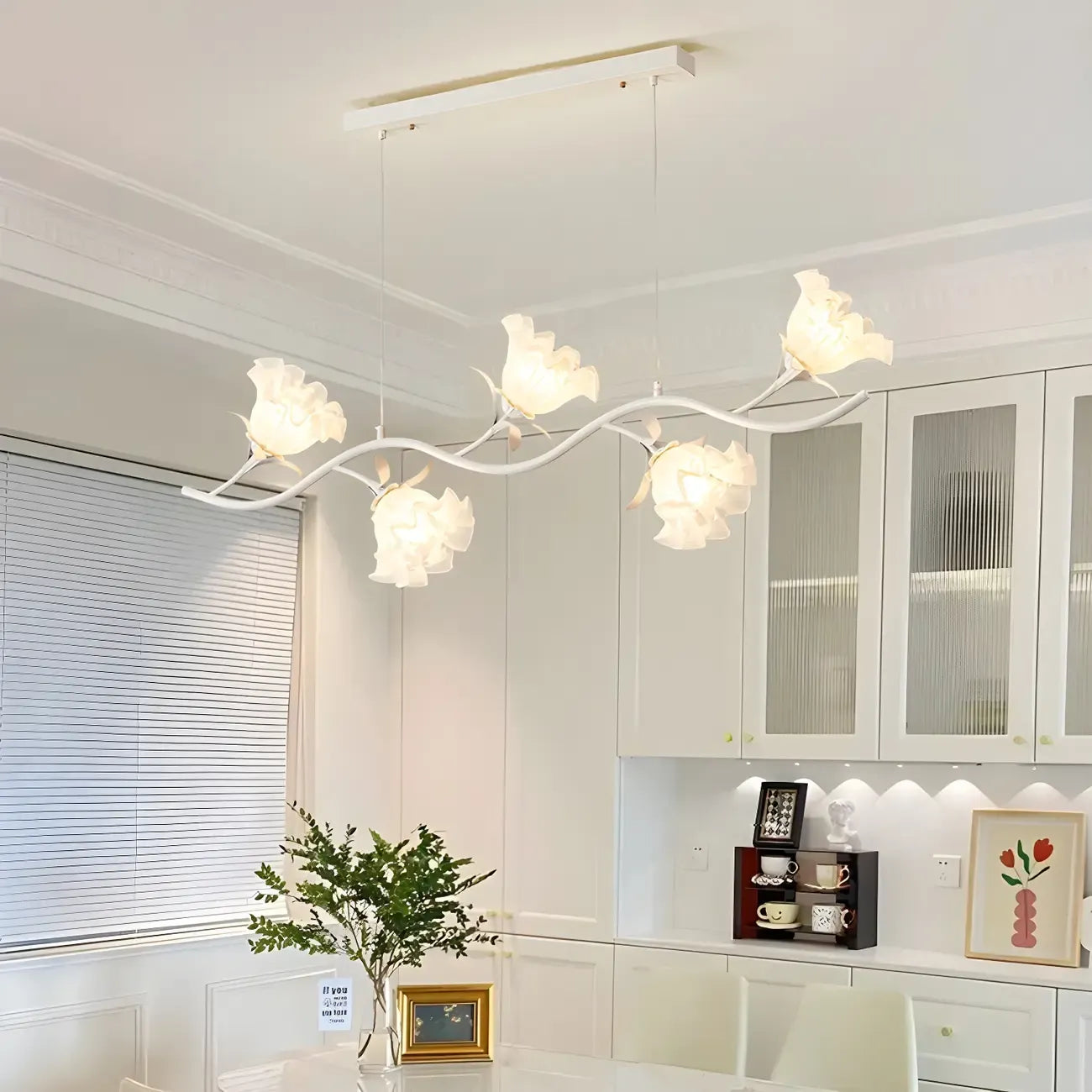 Elegant Modern Flower-Shaped Island Pendant Light for Kitchen