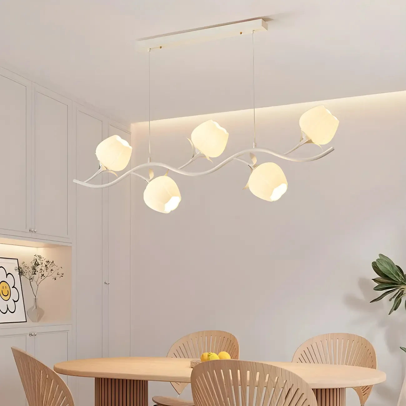 Elegant Modern Flower-Shaped Island Pendant Light for Kitchen