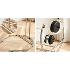 Silver Round C-Shaped Adjustable Height End Table