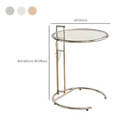 Silver Round C-Shaped Adjustable Height End Table