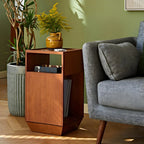 Mid-century Modern 2-tier Wood Side Table with Open Storage