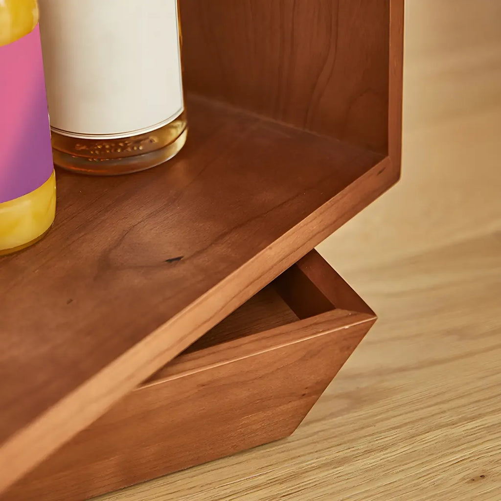 Mid-century Modern 2-tier Wood Side Table with Open Storage