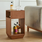 Mid-century Modern 2-tier Wood Side Table with Open Storage