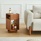 Mid-century Modern 2-tier Wood Side Table with Open Storage