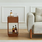 Mid-century Modern 2-tier Wood Side Table with Open Storage