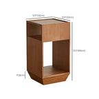 Mid-century Modern 2-tier Wood Side Table with Open Storage