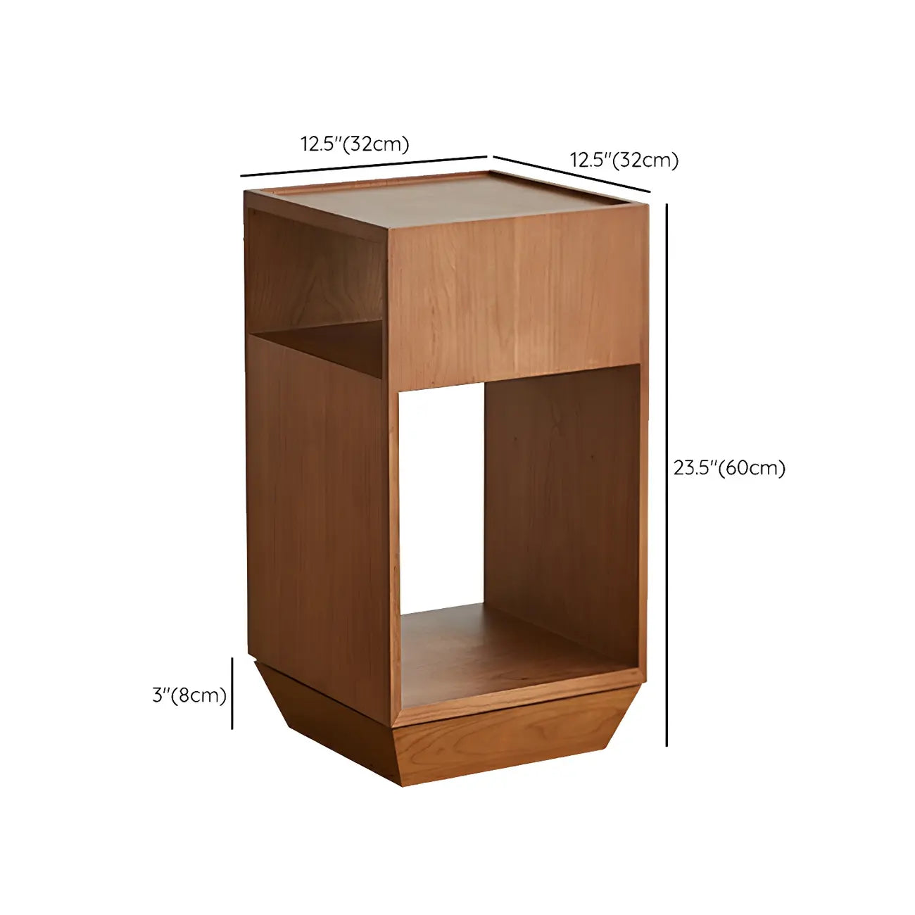 Mid-century Modern 2-tier Wood Side Table with Open Storage