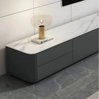 Living Room Grey Stone Long TV Stand with Drawers & Cabinet