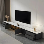 Living Room Grey Stone Long TV Stand with Drawers & Cabinet