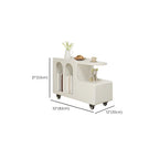 Free Form Rectangular Wood Mobile End Table White
