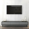 4-Drawer Elegant Grey Long Wooden TV Stand with Legs