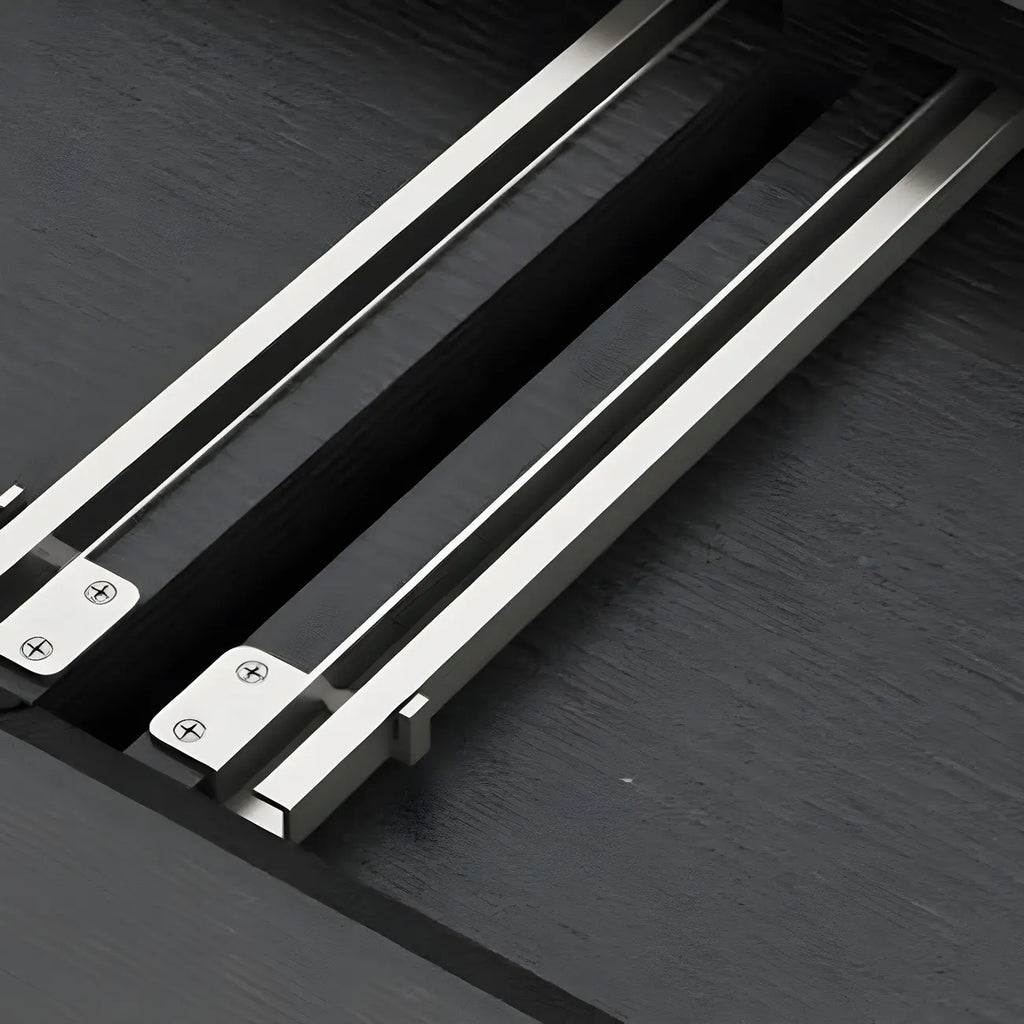 4-Drawer Elegant Grey Long Wooden TV Stand with Legs