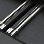 4-Drawer Elegant Grey Long Wooden TV Stand with Legs