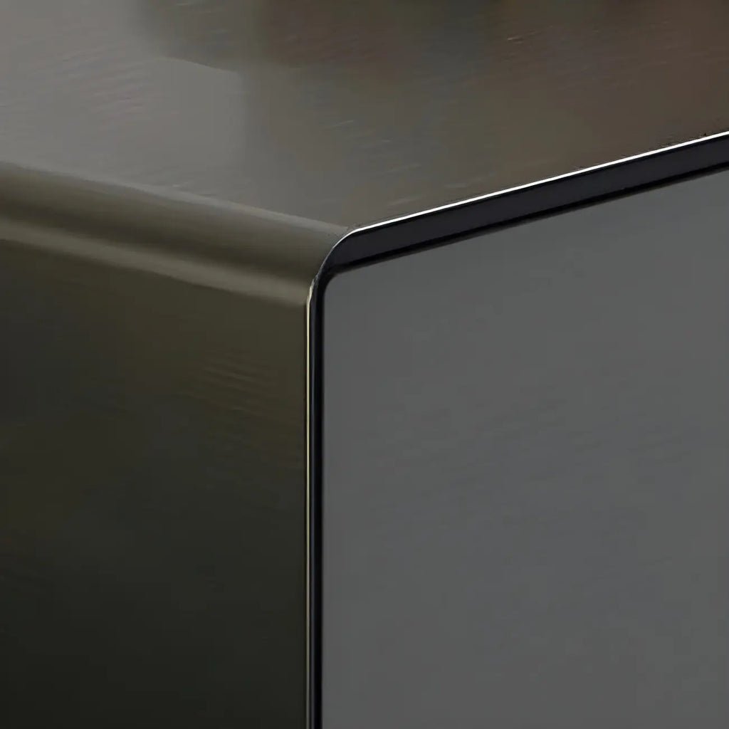 4-Drawer Elegant Grey Long Wooden TV Stand with Legs