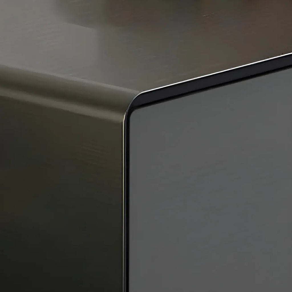 4-Drawer Elegant Grey Long Wooden TV Stand with Legs