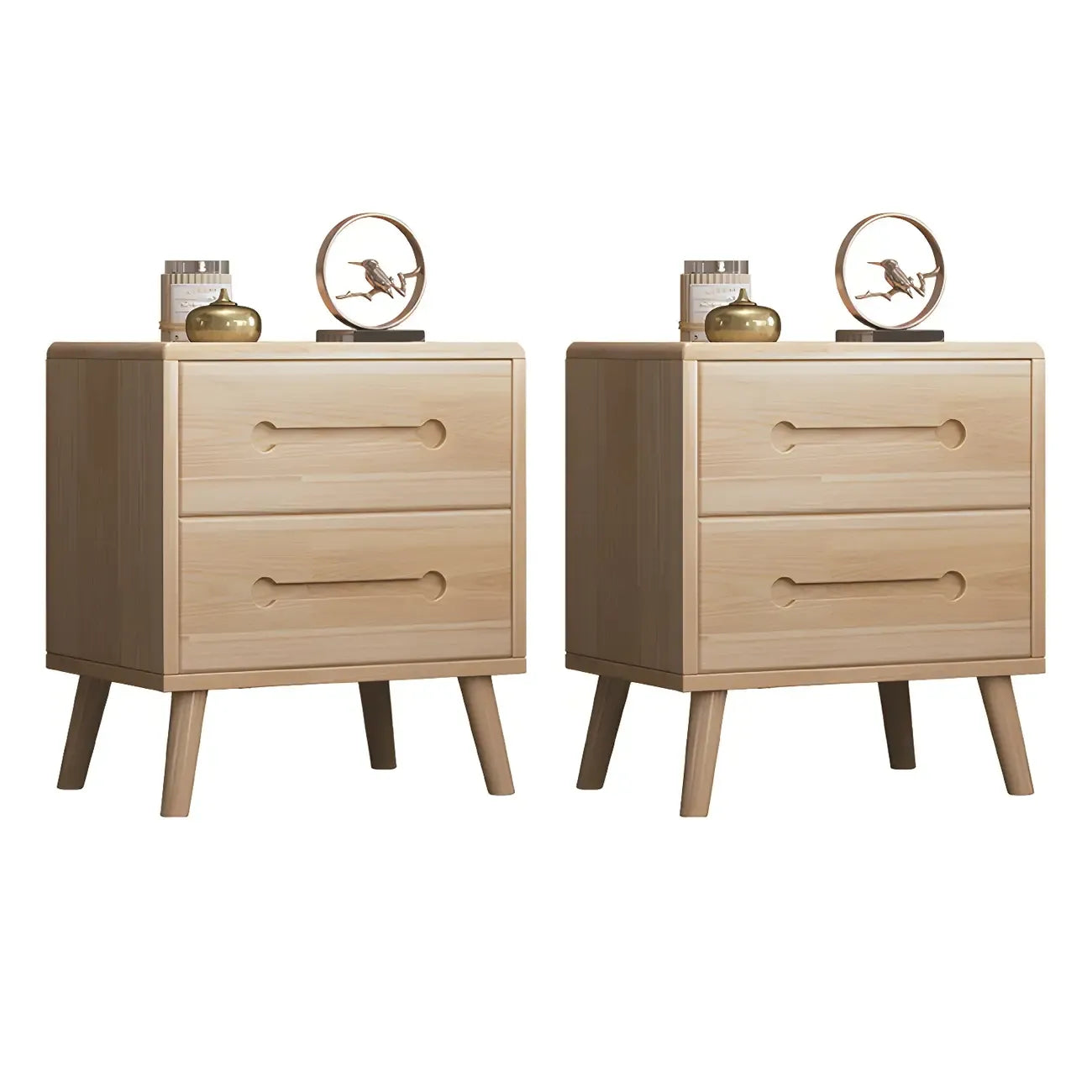 Scandinavian Drawer Storage Wooden 2 drawer Nightstand