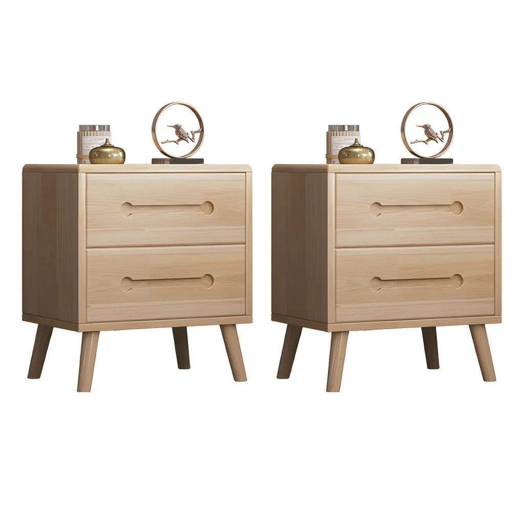 Scandinavian Drawer Storage Wooden 2 drawer Nightstand