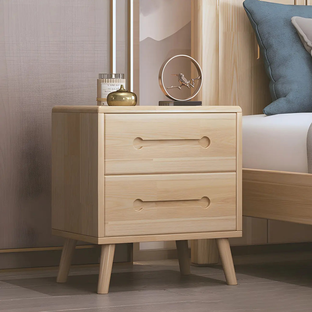 Scandinavian Drawer Storage Wooden 2 drawer Nightstand