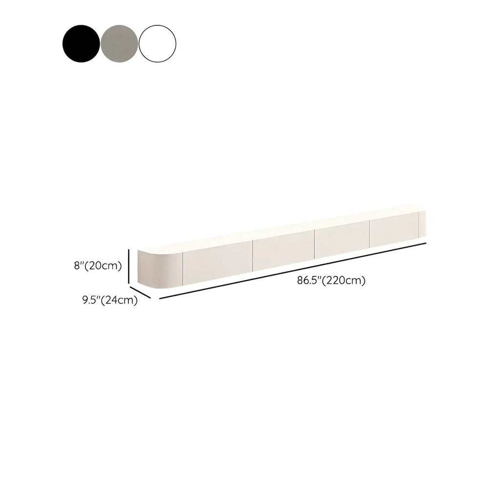 87 Black Modern Oak Wood Storage Floating TV Stand