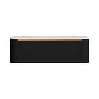 Modern Wood Stone Top Floating Nightstand with Drawer
